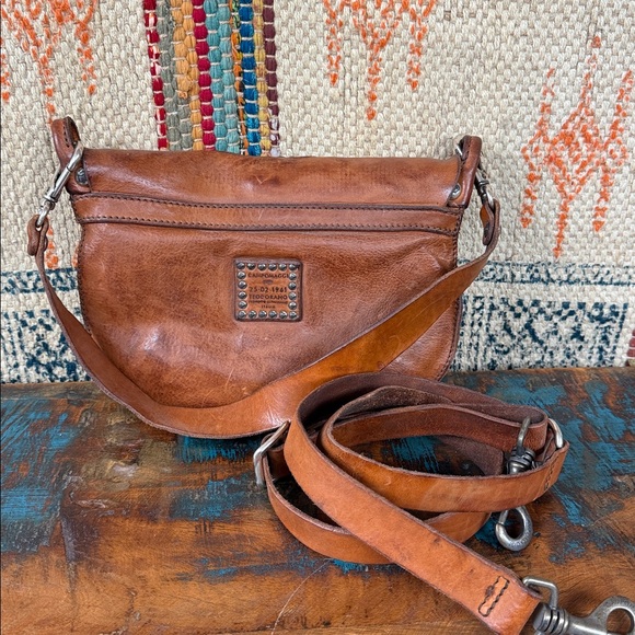 Campomaggi “Siena Pochette Bag” in studded embossed cognac leather. New with tag - Picture 7 of 11